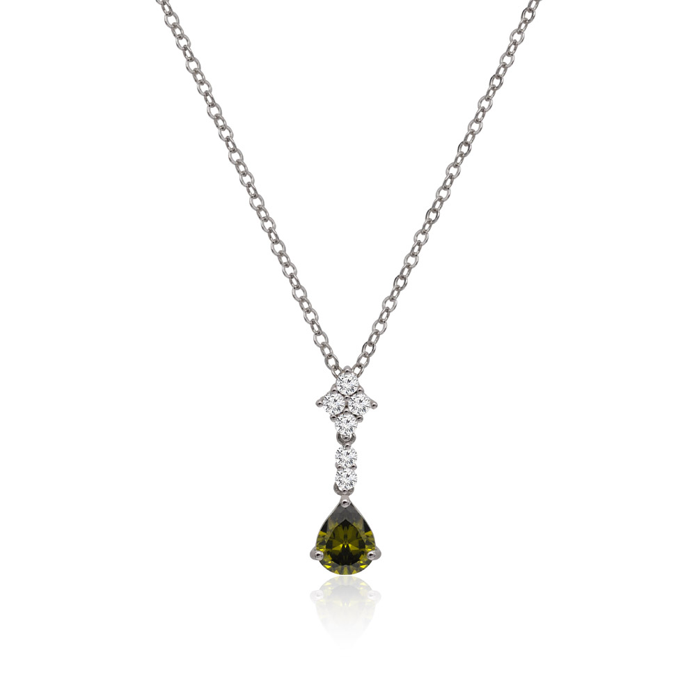 Pear Shaped Olive Dangle Necklace
